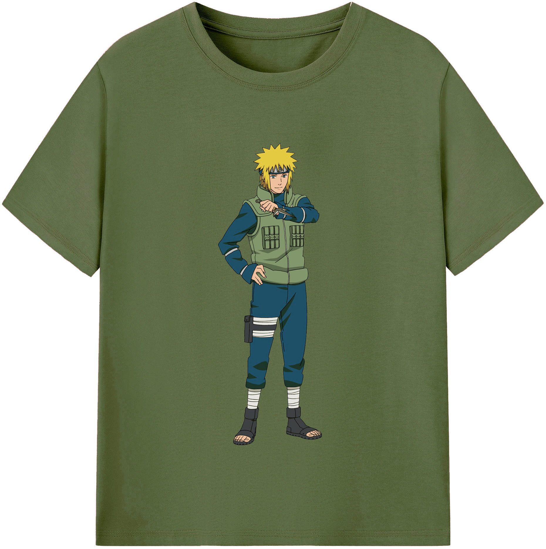（画像用） NARUTO -ナルト- 波風 ミナト Namikaze Minato 綿100％半袖Tシャツ（フロントプリント）
